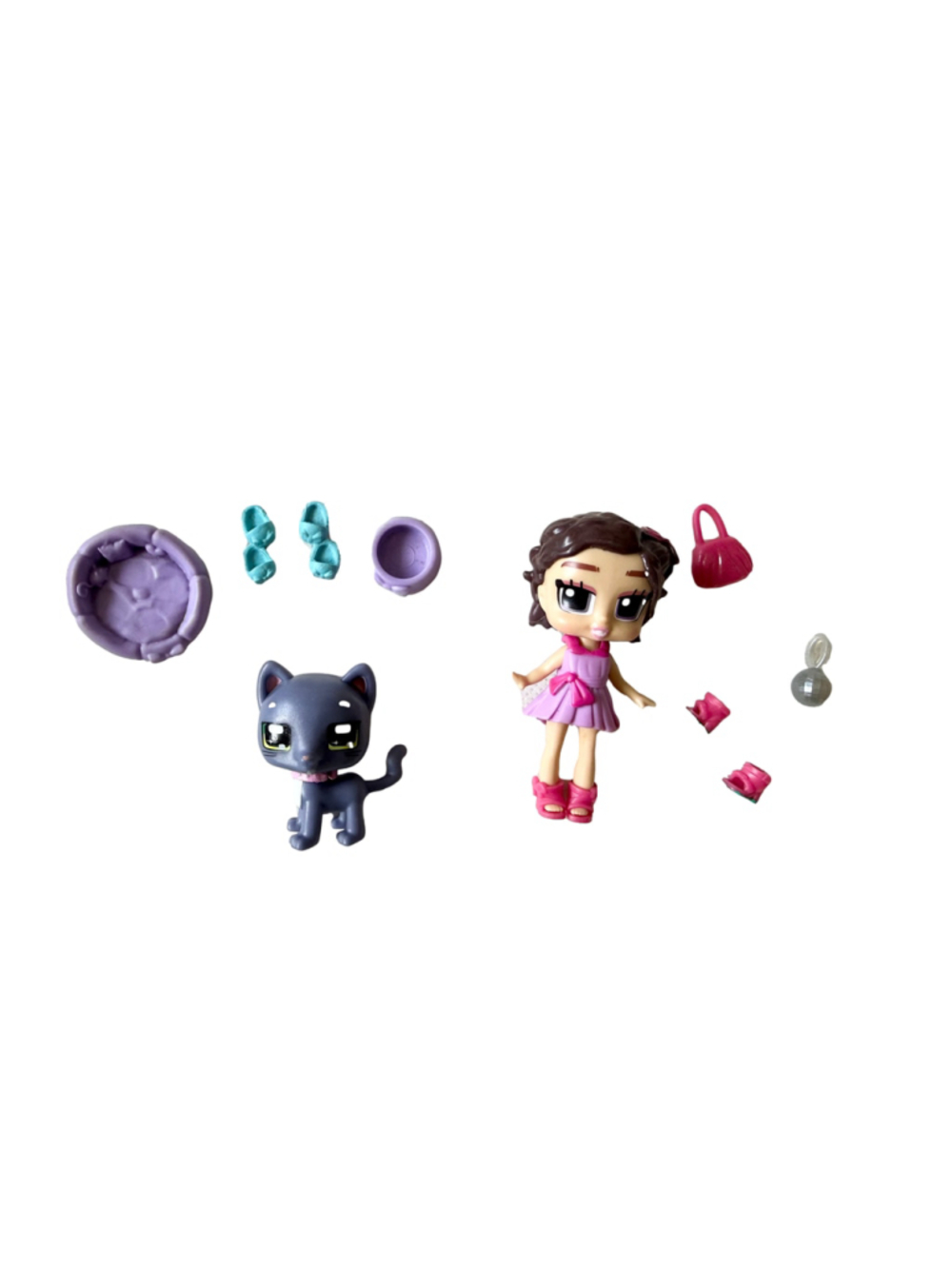 Boxy Girls Mini Doll Pets Combo Lina And Stripes Kitty Cat with Accessories